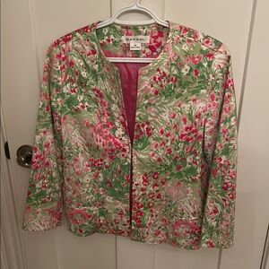 RAFAEL Pink and Green Floral Suit Jacket Vibrant Design, size 10